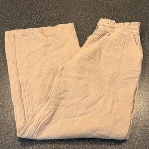 UGG Light Brown Gauze 100% Cotton Textured Pants - size Small